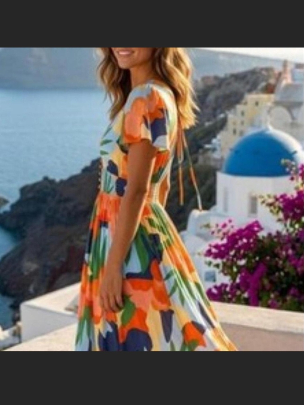 Vibrant Floral Maxi Hilda Dress in Orange & Multicolor